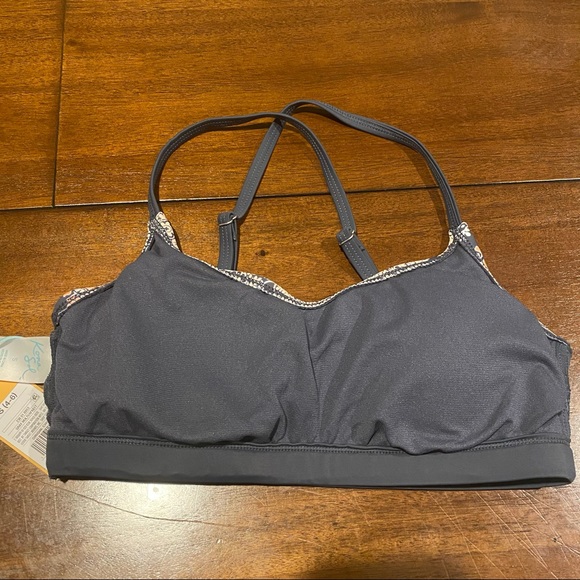 Pink and Gray Paisley Bikini Top Crisscross Back - Picture 8 of 8